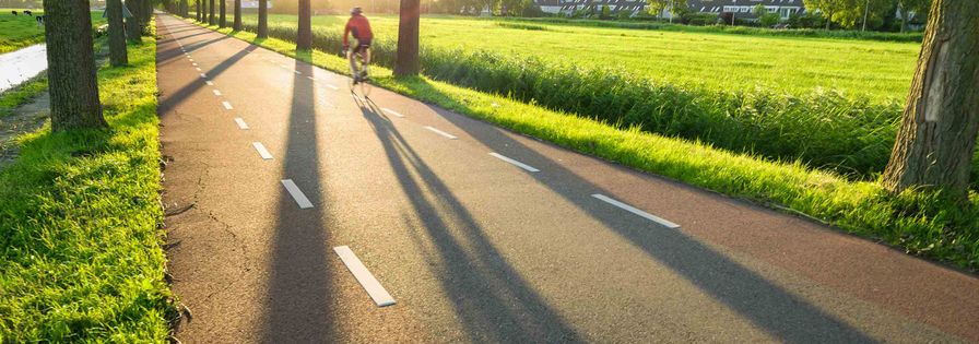 Fietser op weg