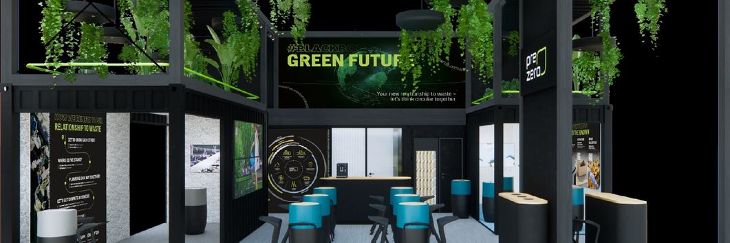 Grafische Darstellung des PreZero Messestands auf der Hannover Messe