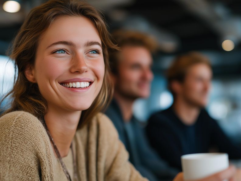 [AI-genererad] En grupp människor som har kaffepaus