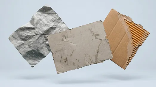 [KI-generiert] Circular Materials Paper ripped Cartonage