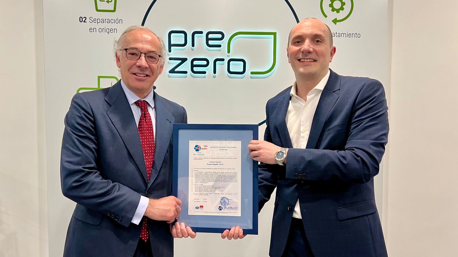 PreZero mantiene la certificación ISO 45001 en materia de Seguridad y Salud