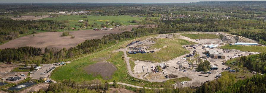 En av PreZeros anläggningar sett uppifrån (drönarfoto)