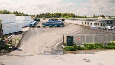En vybild över en del av PreZeros anläggning i Västerås