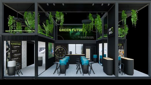 Grafische Darstellung des PreZero Messestands auf der Hannover Messe