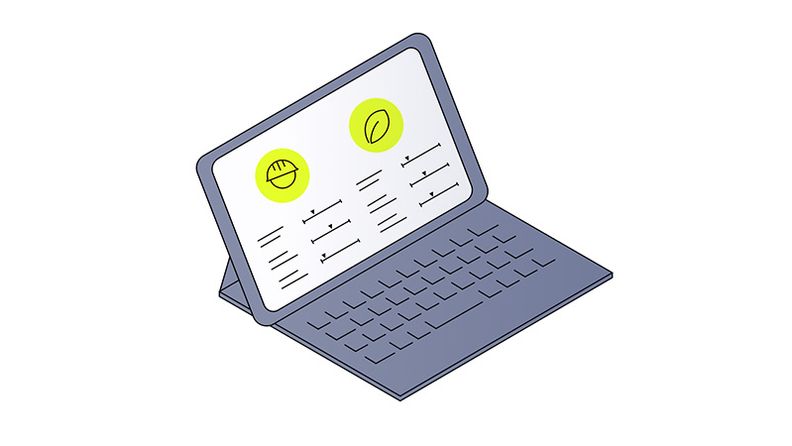 PreZero International GRI Index on Notebook Illustration