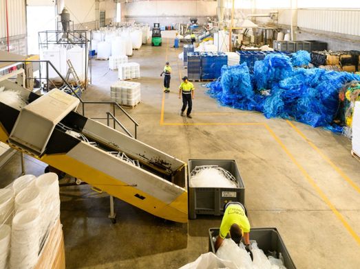 Instalações em Mortágua, onde são geridos plásticos, como o polietileno de alta e baixa densidade - HDPE, LDPE, PP e PVC, por colaboradores PreZero Portugal