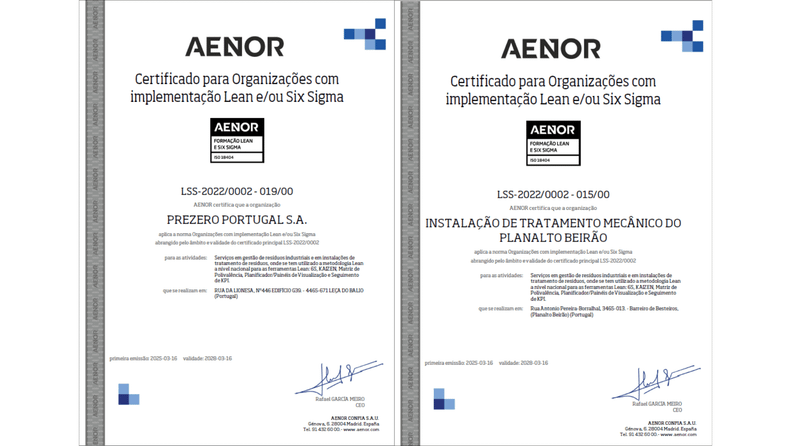 Certificação Lean Six Sigma_PreZero Portugal
