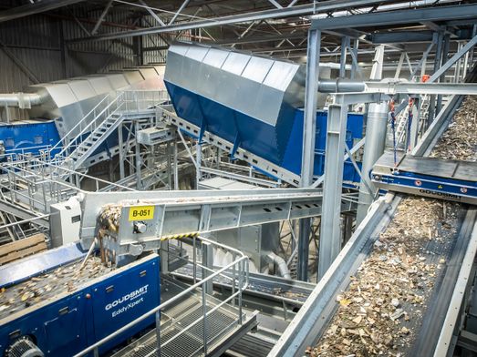 Sorteerinstallatie voor bouw- en sloopafval
