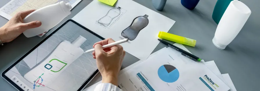 Übersicht Verpackungsdesign Erstellung auf dem iPad