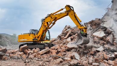 Bagger Bauschutt