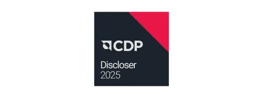 CDP Discloser 2025 badge for environmental transparency and climate reporting recycled polymers