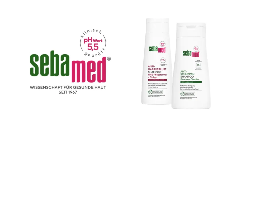 sebamed medizinische Haarpflege: Anti-Haarverlust- und Anti-Schuppen-Shampoo mit pH 5.5, klinisch geprüft für gesunde Kopfhaut und Haare, Made in Germany.