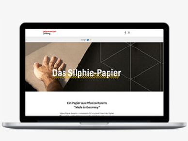 Silphie Papier Webseite Laptop klein
