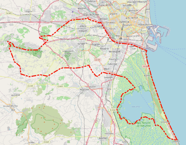 Mapa dana Valencia