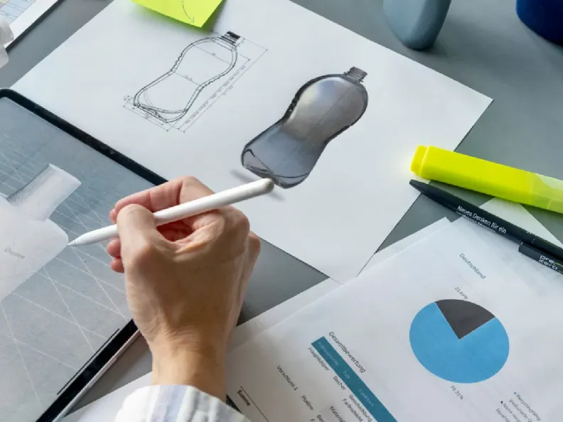 Übersicht Verpackungsdesign Erstellung auf dem iPad