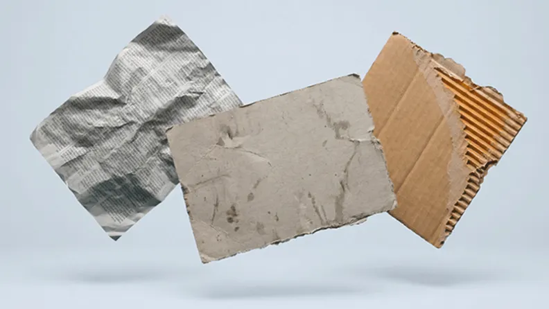 [KI-generiert] Circular Materials Paper ripped Cartonage