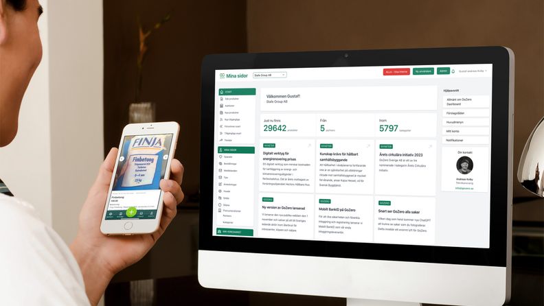 GoZero på datorskärm och telefon