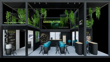 Grafische Darstellung des PreZero Messestands auf der Hannover Messe