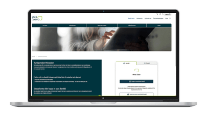 Inloggningssidan på MinaSidor på en laptopp